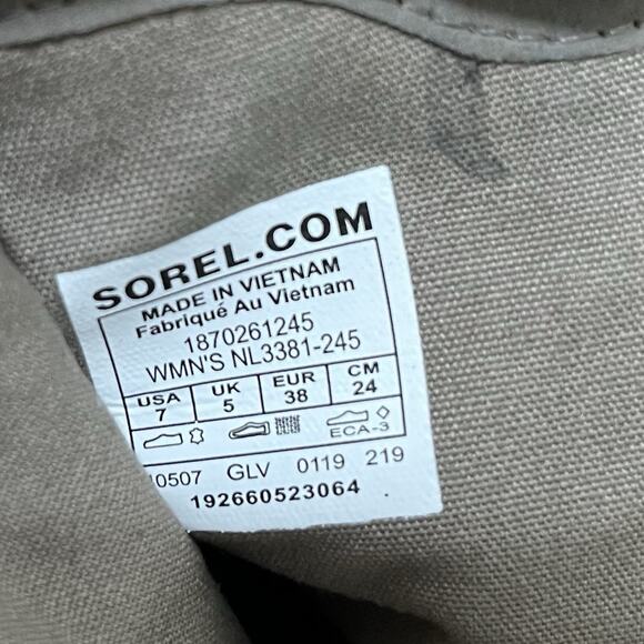 Sorel Womens Cate Leather Heeled Ankle Boots US 7 Army Green Waterproof Side Zip - Picture 9 of 10